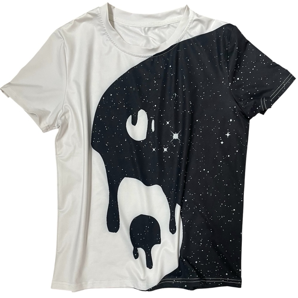 Ainuno M Boys Black and White Graphic T-Shirt